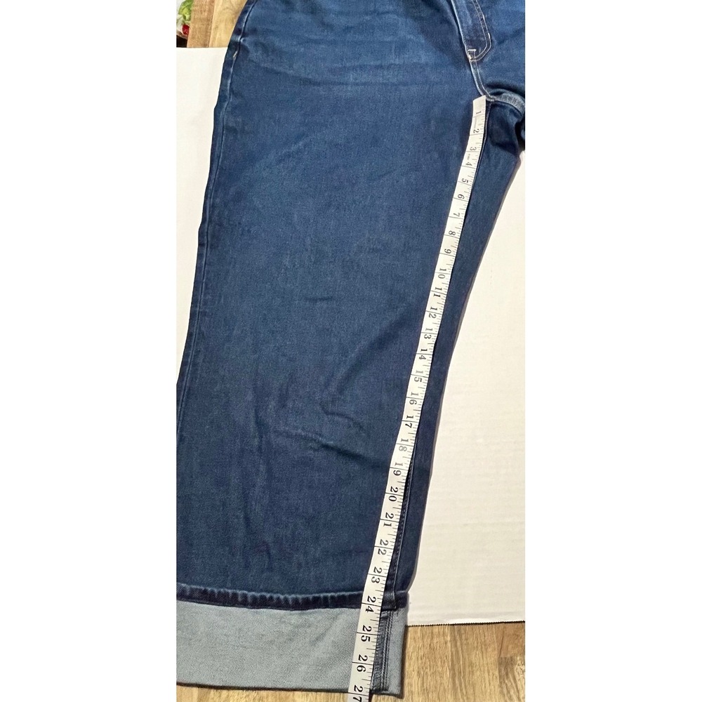 Edited x Hunter McGrady Women's 20W Dark Wash Straight Leg Cuffed Jeans NEW - Picture 3 of 7